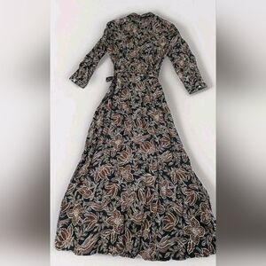 Floral Black and Brown Women's Dress